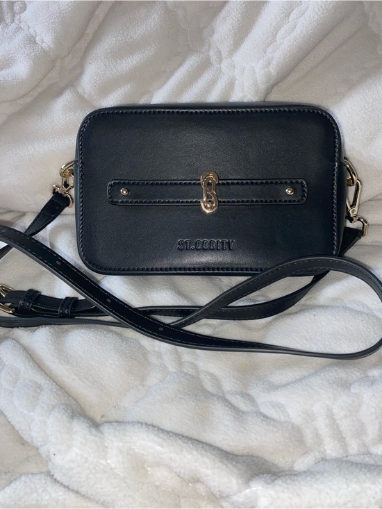 St. John Handbags - St. John Black Crossbody with Gold Accent